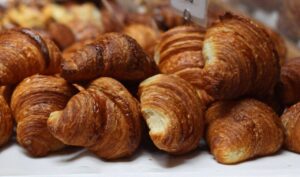 A tray of croissants