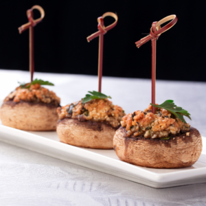 Stuffed mushrooms on a tray