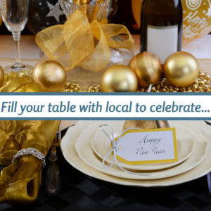 A New Years decorated table setting