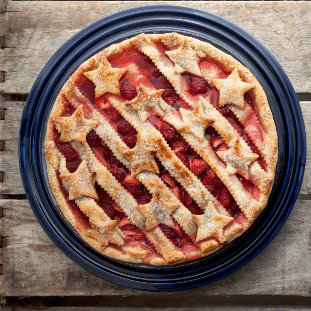 A fresh baked mixed berry pie