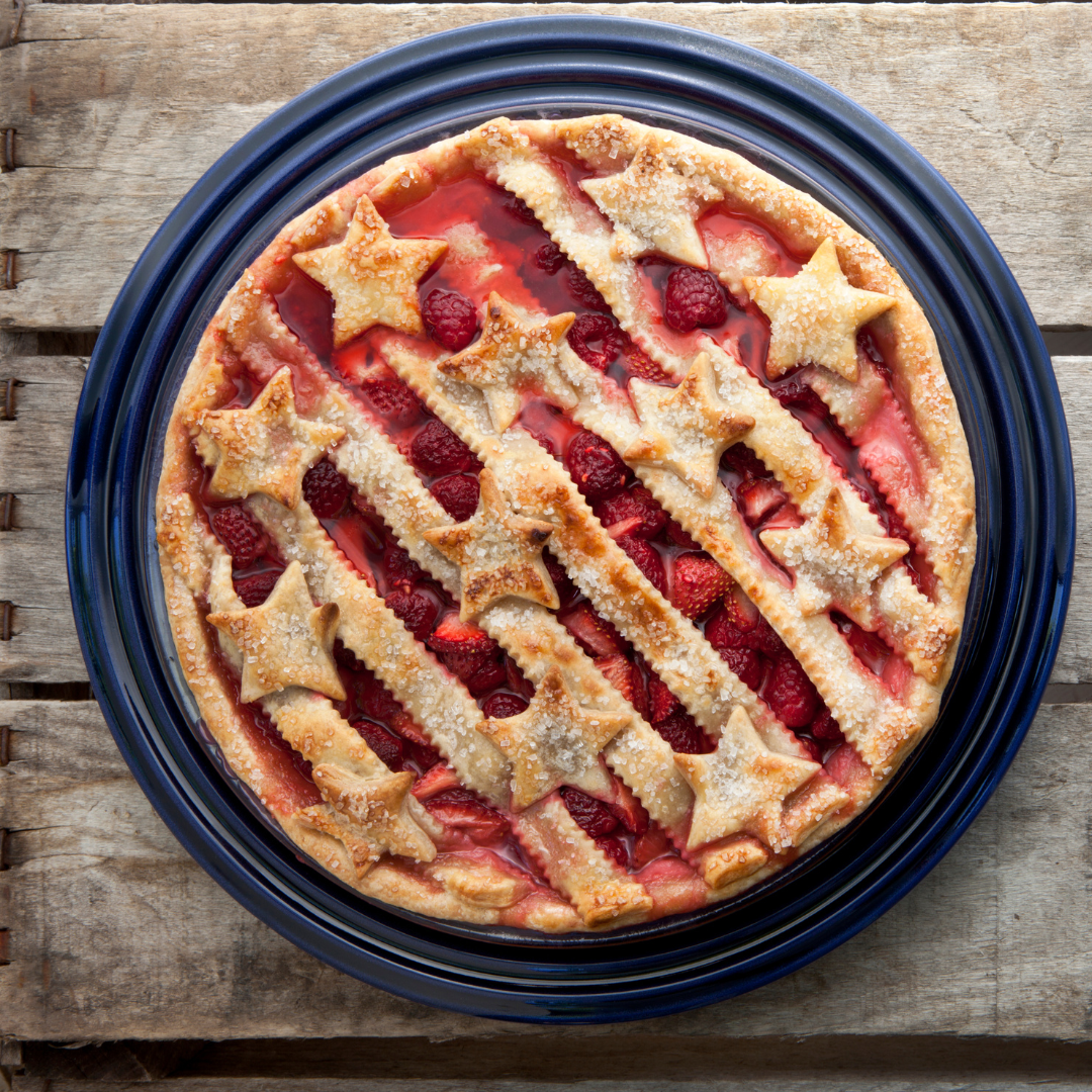 A fresh baked mixed berry pie
