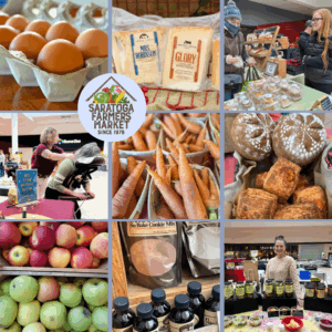 Collage of products at the farmers' market